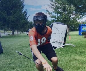 Archery Tag Player Dodges Arrow