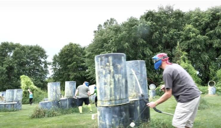 group playing archery tag 2