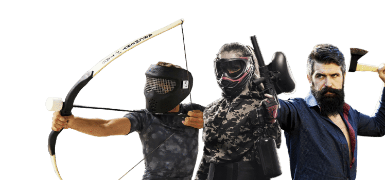 Archery Tag, Paintball and Axe Throwing Groups