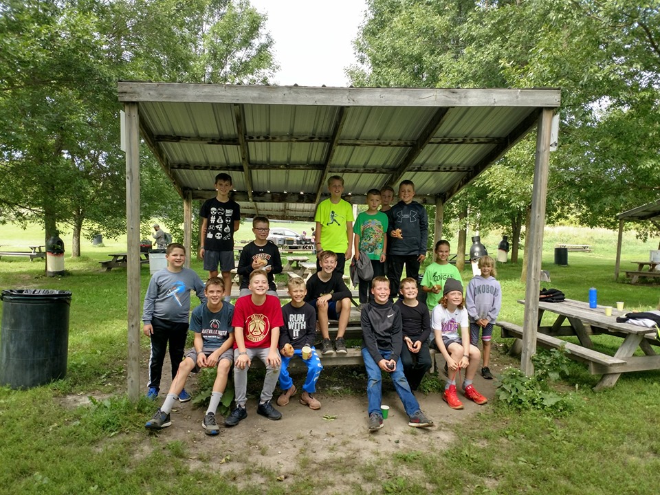 Group of boys under a pavilion