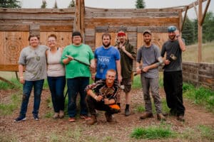 Corporate Group after ax throwing